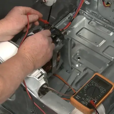 Failed LG dryer motor — burnt windings and overheating damage
